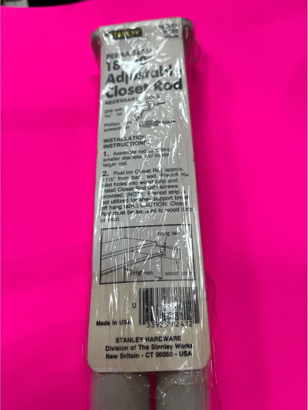 Lot of 4 Stanley Perma Seam Adjustable Closet Rod 18-30